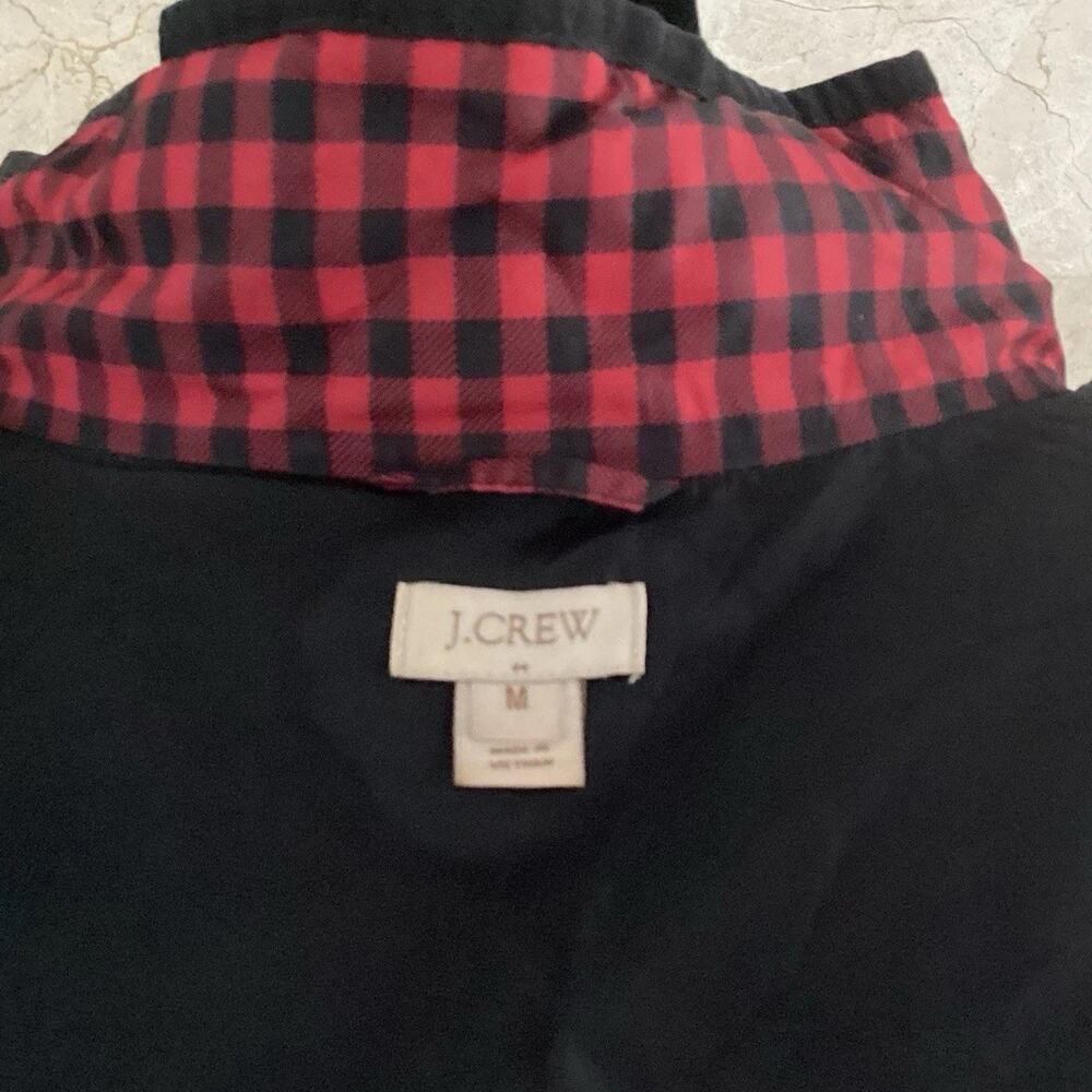 J.Crew Quilted Buffalo Check Vest Medium Red & Black Plaid Preppy Fall Layer - Picture 7 of 9